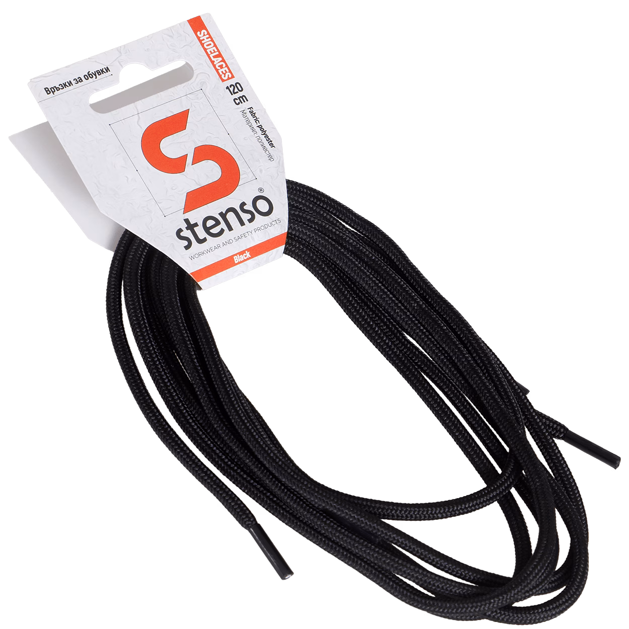 STENSO BLACK SHOE LACES 120 CM